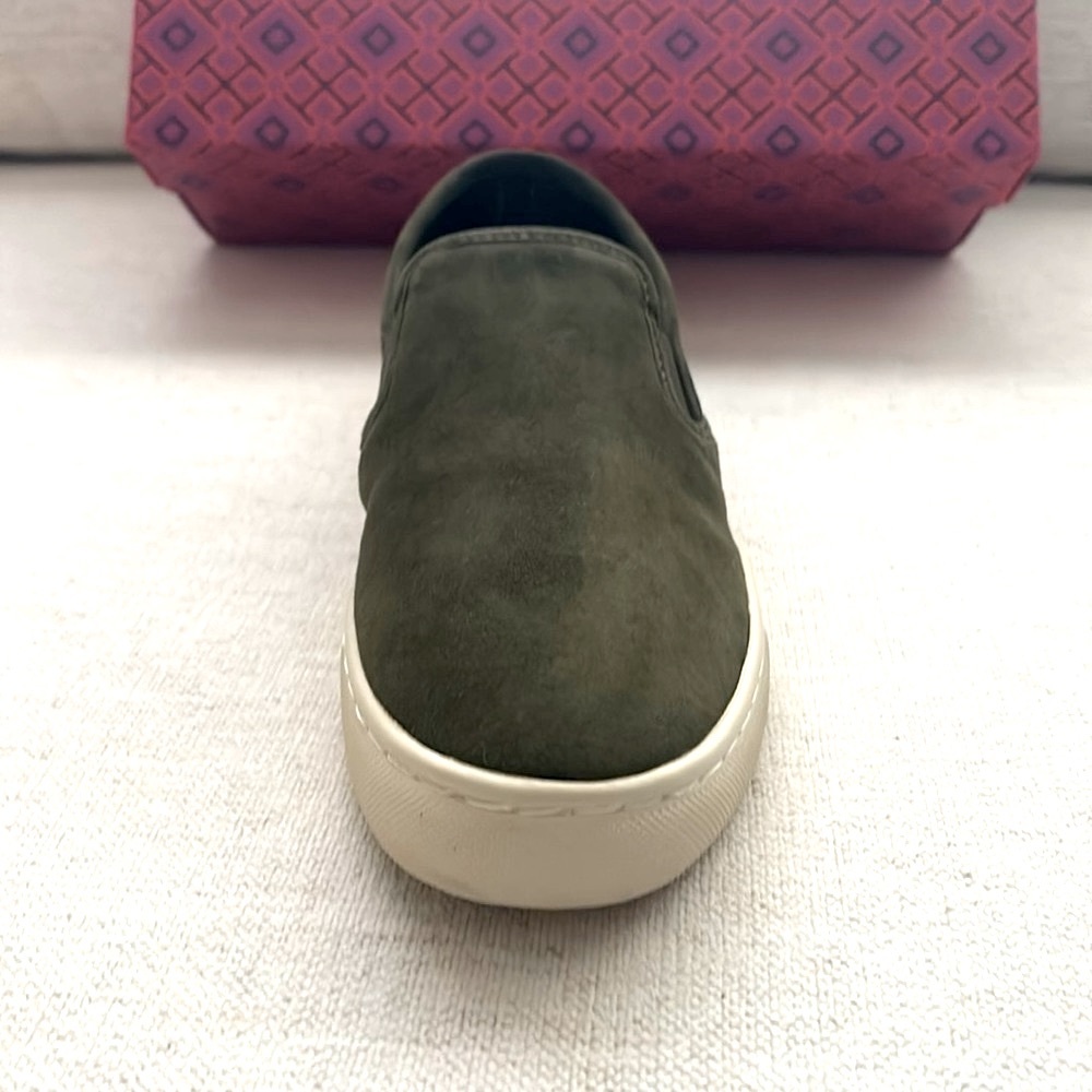 Tory Burch Max Slip-On Sude Sneakers. Dark Olive. Size 8. New With Tags.
